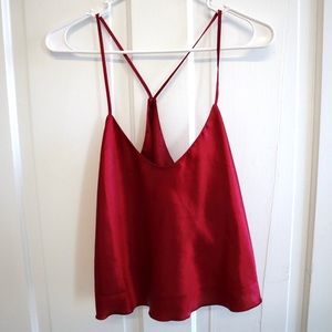 Satin Red Blouse